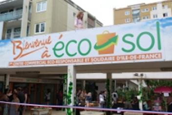 Panneau du centre commercial éco-solidaire